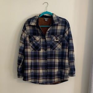 Natural Reflections Navy and Cream Plaid Fleece